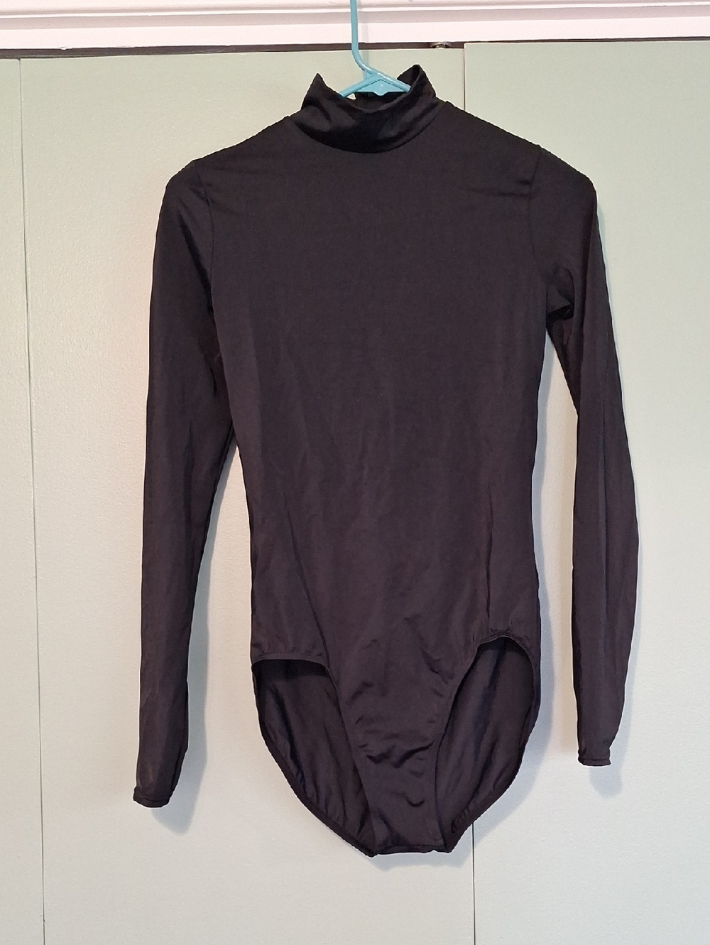 Balera Dance Black One Piece Long Sleeve Zipper Back Body Suit Size Medium